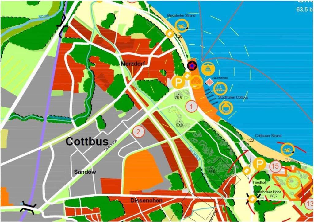 Zimmervermietung Cottbusser Ostsee Bagian luar foto